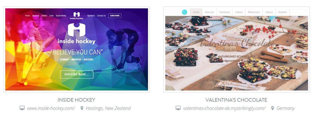 圖片取自Strikingly用戶網站 圖片取自Strikingly用戶網站